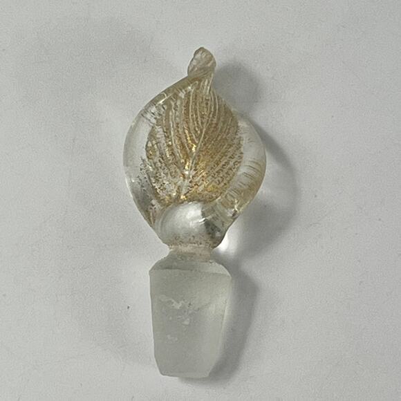 Venetian Murano Perfume Bottle Blue Gold Mouth Blown Fine Art Glass Handblown - Picture 8 of 13